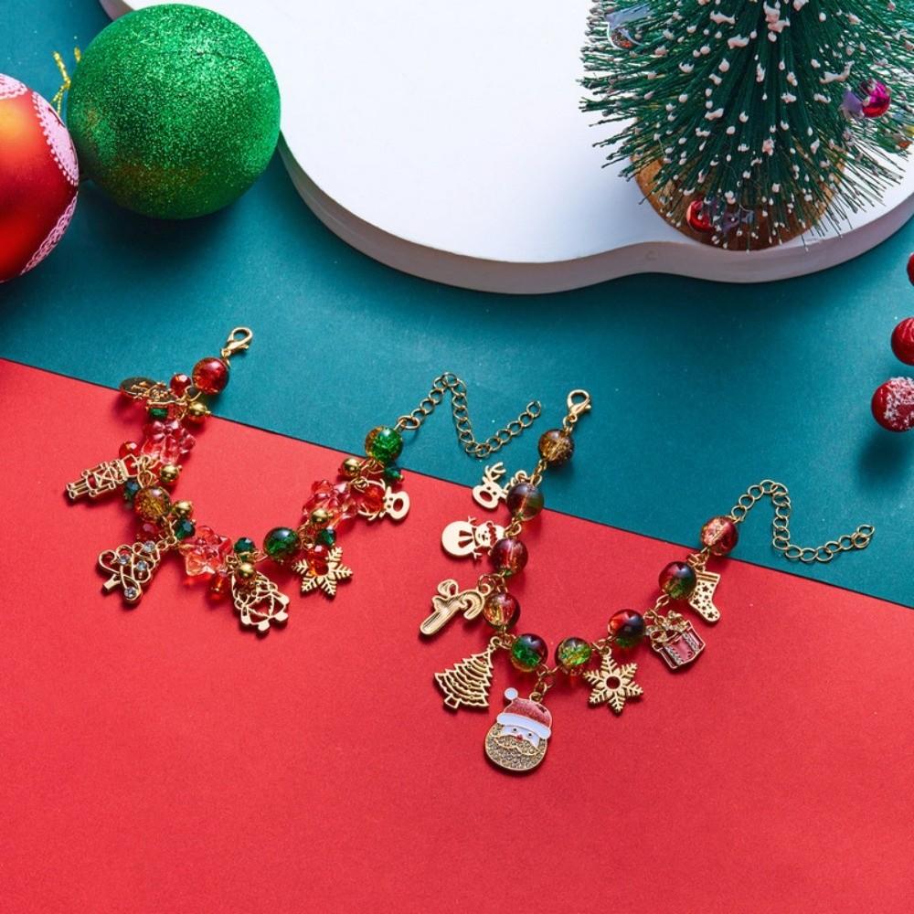 Charming Style Xmas Elk Wristband Vibrant Colors Snowflake Pendant Bangles Boutique Stores