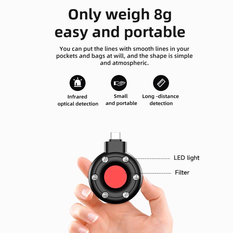 Portable Camera Detector Type C Mini Mobile Phone USB Alarm Hotel Infrared Anti Surveillance Anti Candid Shooting Pinhole Camera