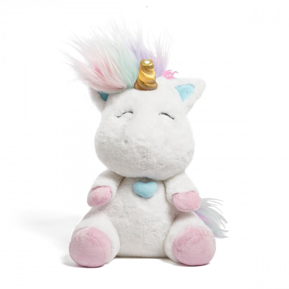 [toytron] FAO Schwarz Sleeping Unicorn Projector Plush (White) 30cm