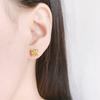 Jewelry Popular Yellow Diamond Stud Earrings Retro Earrings Elegant Stud Earrings Women'S Square