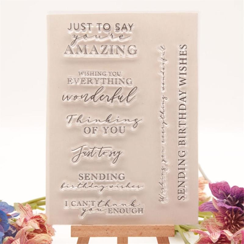 8 Stück Segenwort Silikonstempel für Geburtstagskartenherstellung Journal Bastelverzierungen Hintergrunddekoration Stempel