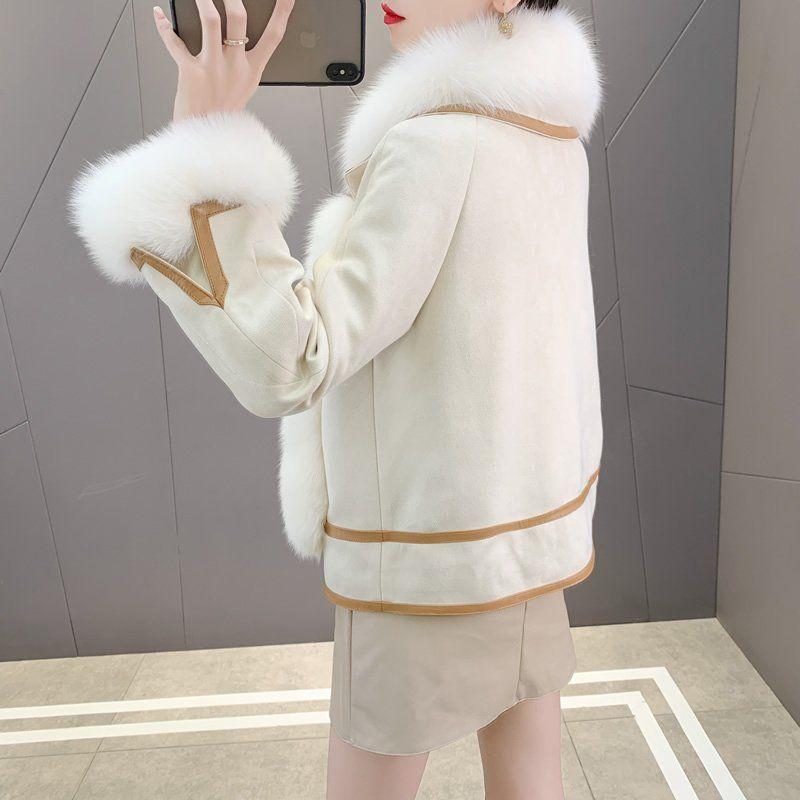 Fur Imitation Fox Hair Short Down Cotton Clothes Women's Winter New Fashion Casual Coat