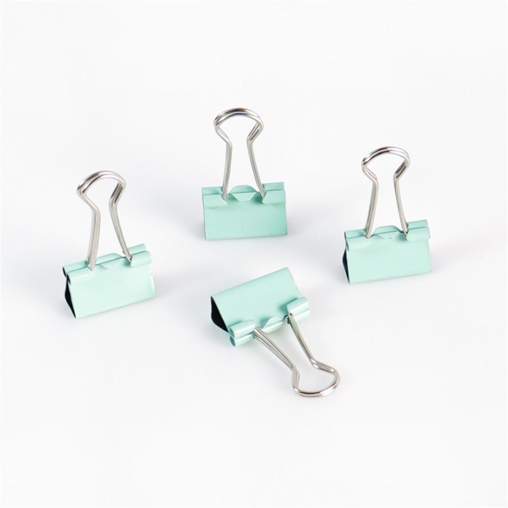 30pcs Pink Paper Clip 25mm Foldback Metal Binder Clips Green Grip Clamps Office School Stationery Clip Paper Document Clips