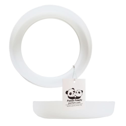 Panda Family Silicone Bottle Bottom Covers for Sports Jugs, 2 Liter and 2.5 Liter Pots, Scratch-Resistant, Soundproof, Non-Slip, Rounded Corners, Whit