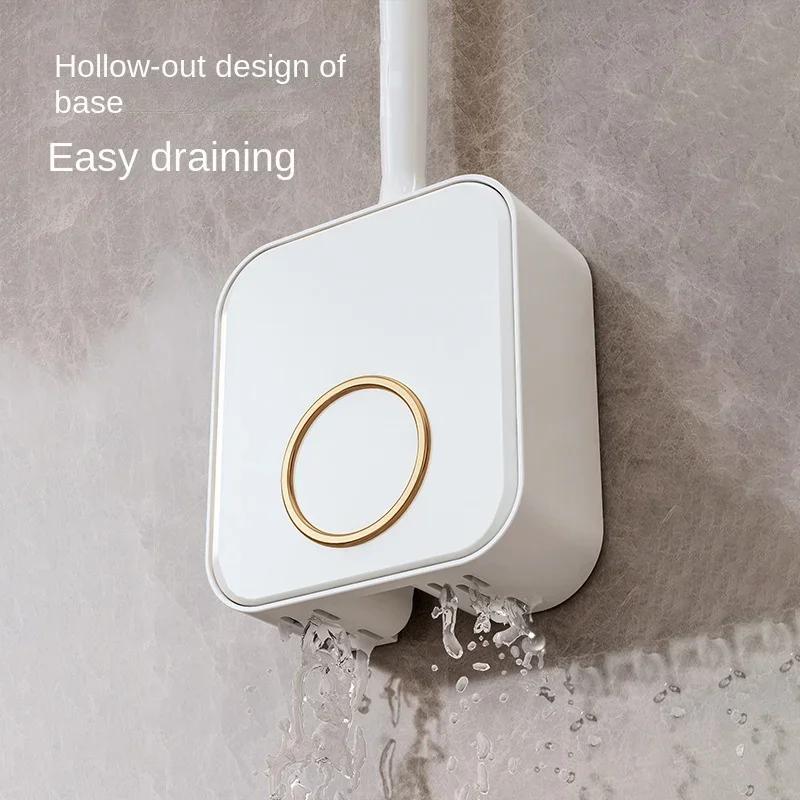 Silicone Toilet Brush Cleaning Products Home Wall Hanging Toilet Brush WC Cleaning Long Handle Brush Bathroom Accessories