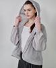 Maloupe 6316 Crop Hooded Lightweight Jumper (Grey)