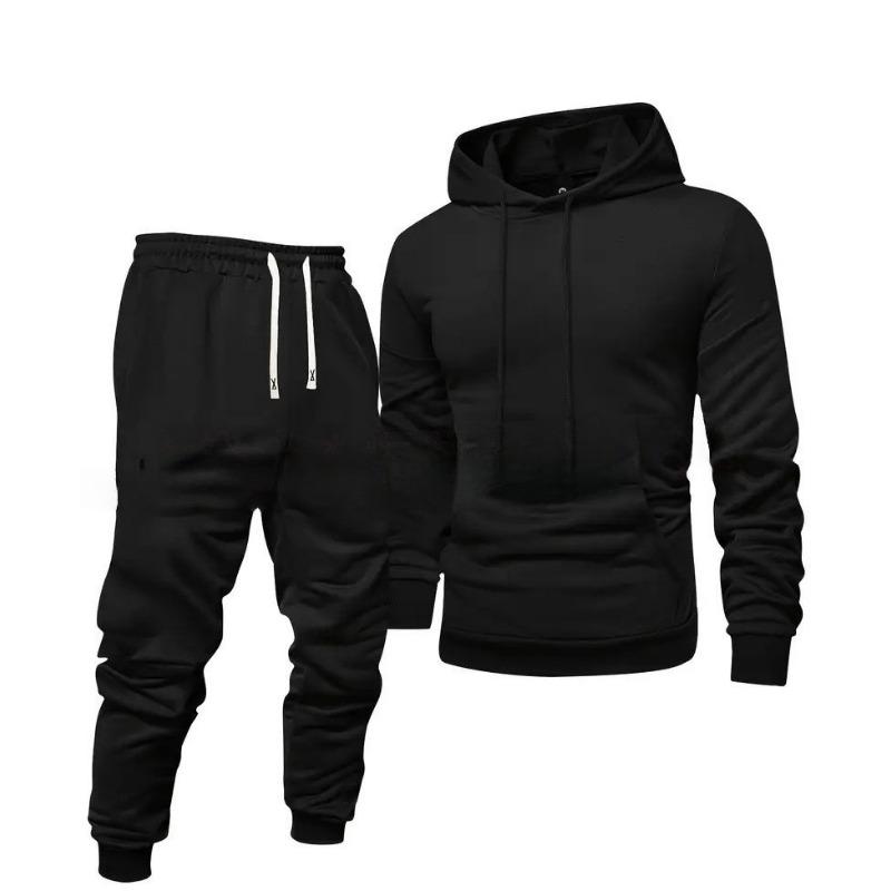 Men's White 2 Piece Tracksuit Hoodie Jogger Set Casual Sportswear