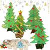 70 Stück DIY Handgemachter Weihnachtsbaum 3D-Malerei Weihnachtsbaumschmuck Eltern-Unisex Interaktion Bemalte Holzspäne