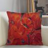 Poppy Flower DoubleSided Decorative Throw Pillow Case Square Pillowcase with Zipper for Sofa Bedroom Living Room Home Decor