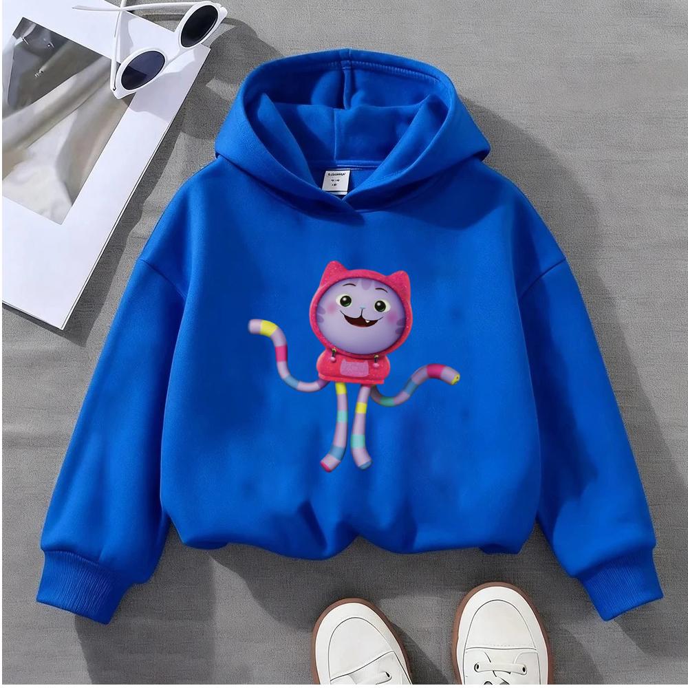 Hoodies Sweatshirts Kids Unisex Cute Cartoon Cat Pattern Children's Sweatshirt Long Sleeve Hooded Jumper Fashion Casual Top