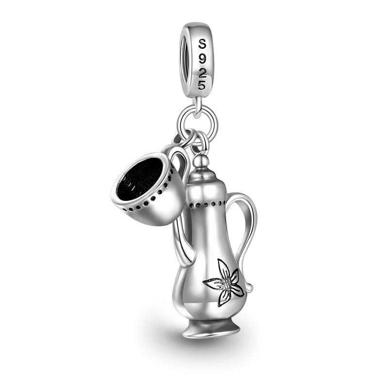 New Copper Red Wine Cup Coffee Cup Beverage Can Exquisite Charm Pendant Diy Beads Fit For Original Bracelets Women'S Jewelry