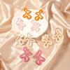 Japanese and Korean Simple, Fashionable, Fresh and Beautiful Irregular Geometric Lines, Multi-color Hollowed-out Alloy Oil-dripping Women's Ear Studs