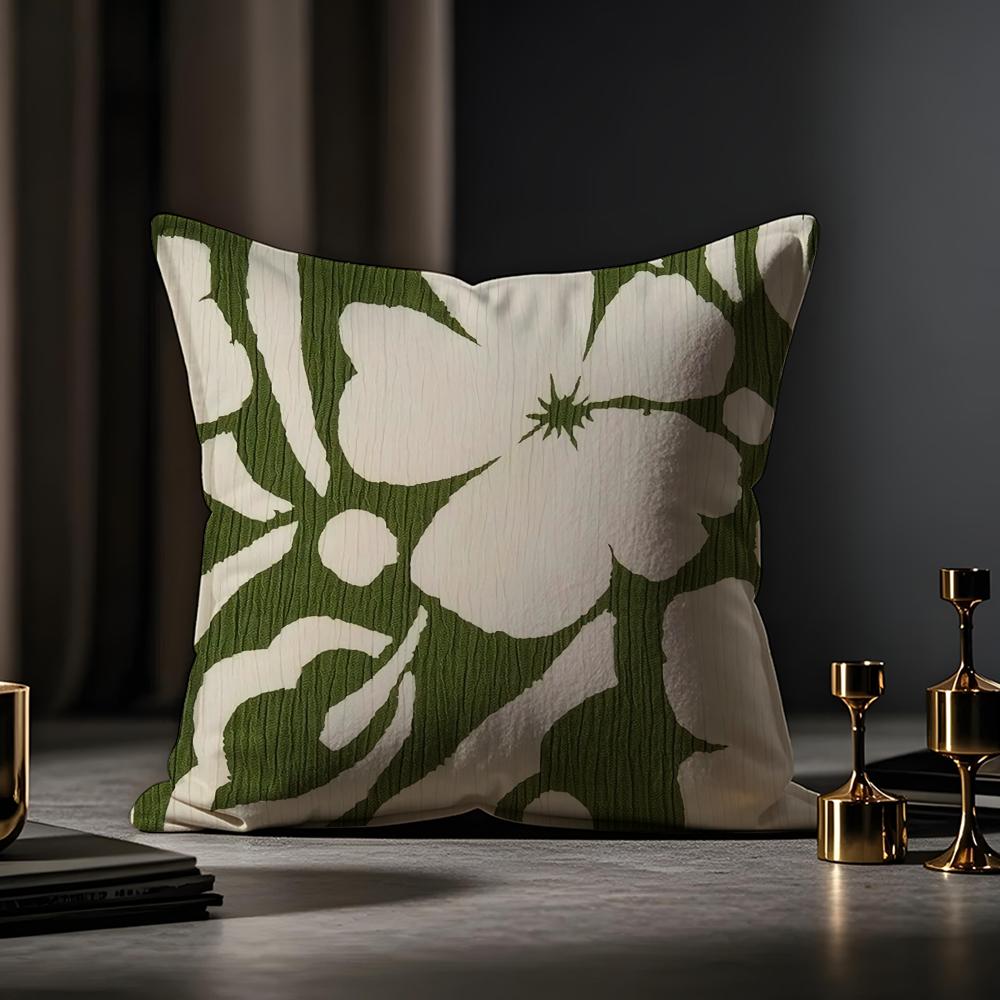 Printing Style Cushion Cover Anti-dustmite Pillowcase Invisible Zipper Silky Short Plush Sofa Cushion Cover