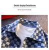 Men's Trendy Loose Plaid Print Denim Jacket Shirt - Douyin Bestseller