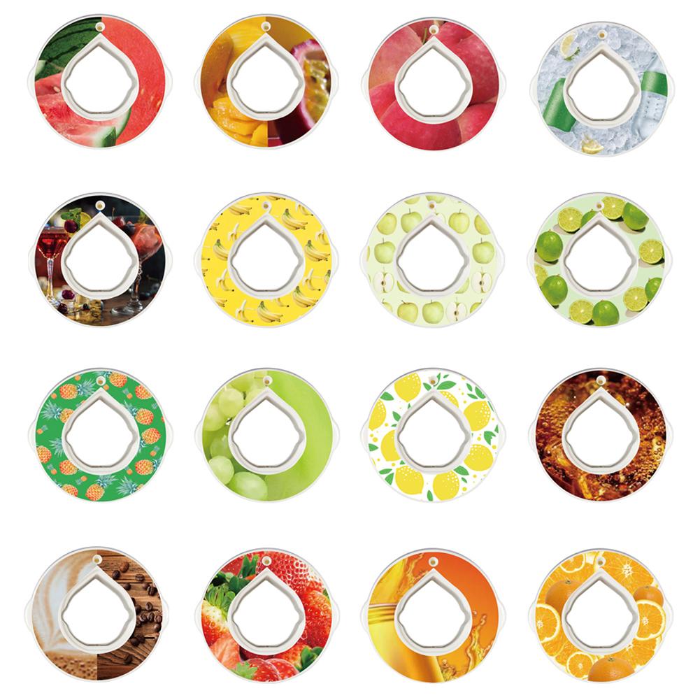 16pcs Fruit Fragrance Rings Creative Water Cup Fragrance Pod Healthy Multi-Flavor for Daily Exercise Drinking Water