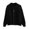 2023 Retro HK-Style Women's Black Baseball Jacket - Casual Spring/Autumn Short Coat