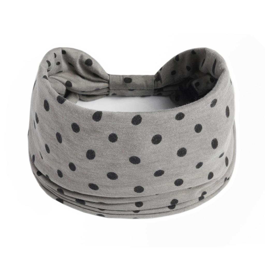 Wide Black Polka Dot Sports Headband for Women - Simple Elastic Fitness Style