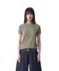 AAKAM Logo Patch Ringer Top (Khaki-Gray)