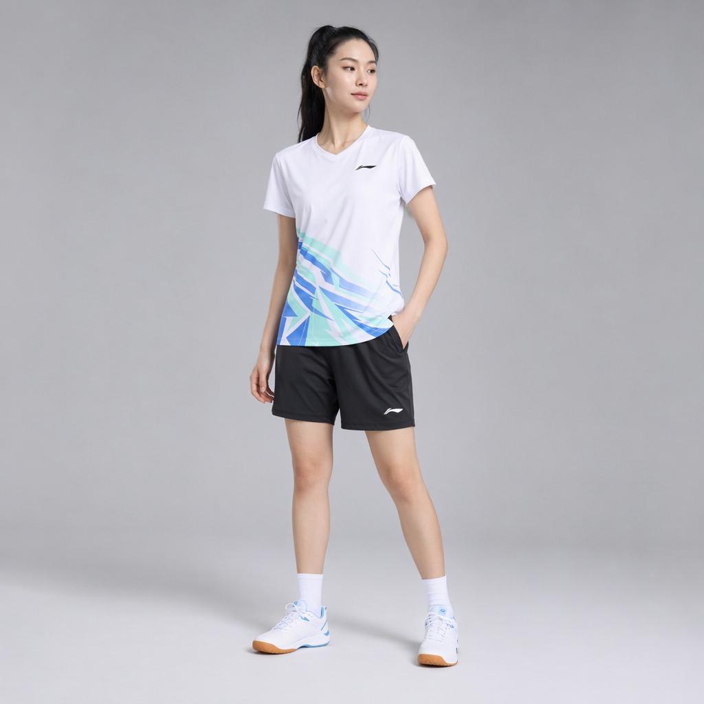 Li Ning Badmintonová řada Sportovní Pohodlný Rychleschnoucí Prodyšný Ležérní Oblek Dámské obleky Standardní-Bílý AATV014-2
