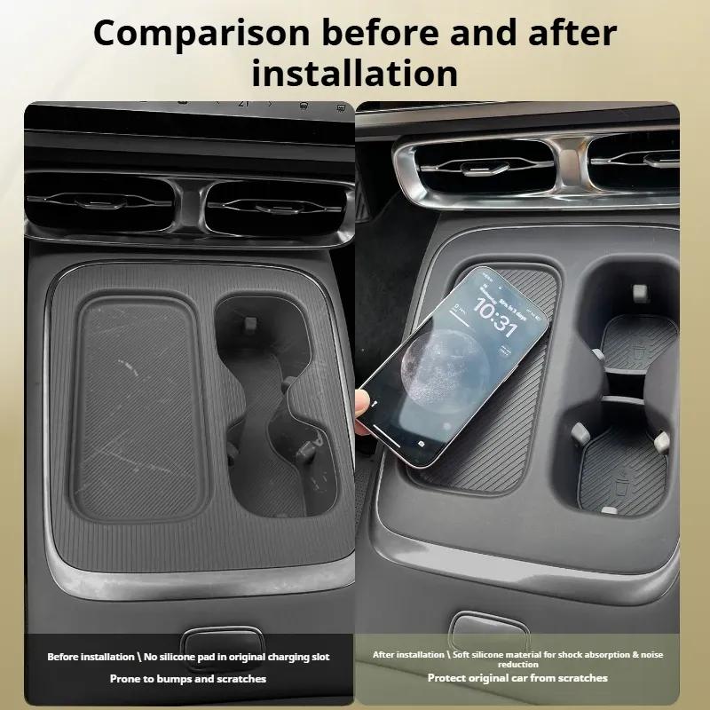 For Leapmotor B05 Lafa 5 2026 Cup Holder Wireless Charging Pad Vibration Reduction Noise Reduction Anti Slip Protective Mat