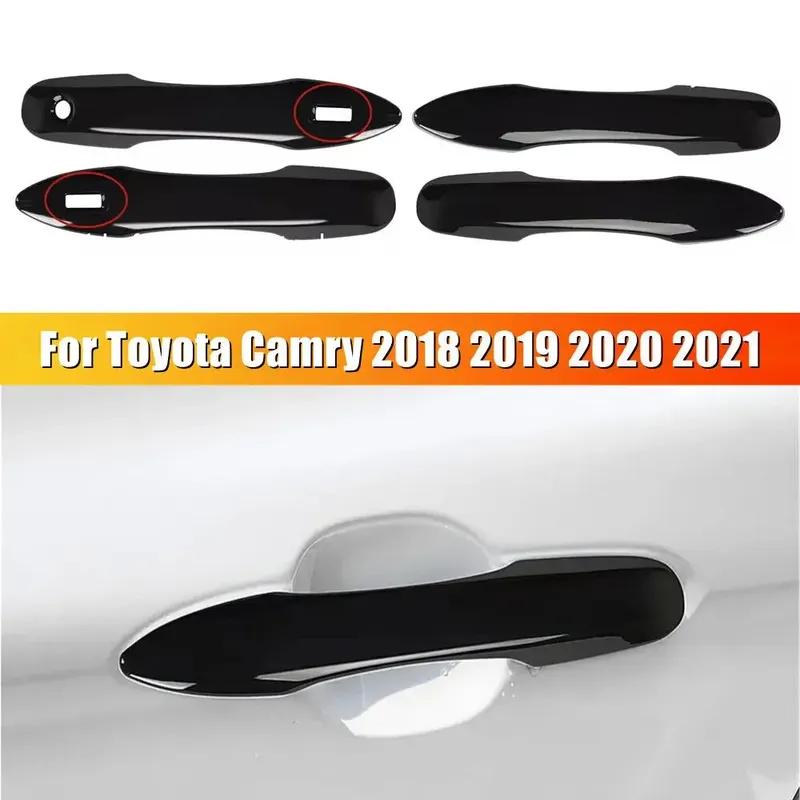 For Toyota Camry 2018-     Carbon Fiber Car Sticker Door Handle Cover Trim Accessories Protect Decoration