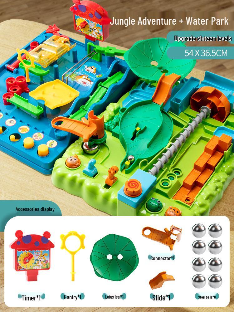 Jungle Adventure Marble Maze Game: Educational Toy for Kids 3-6 Years