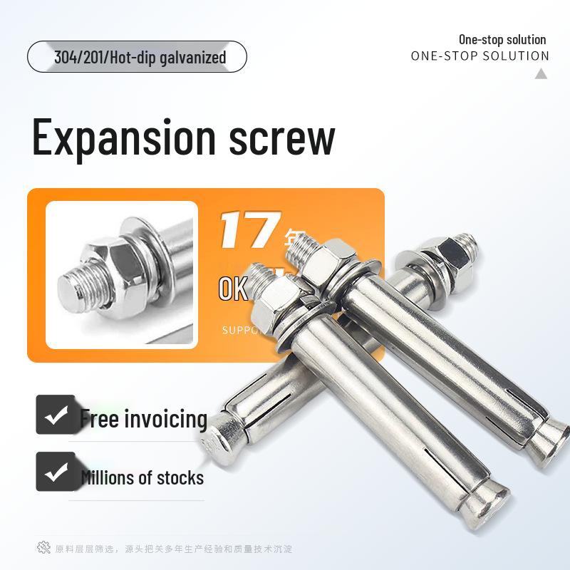

304 Stainless Steel Expansion Bolts Hot-Dip Galvanized M6M8 External Pull-Out Bolt Set Hot-Dip Galvanized - 10x80