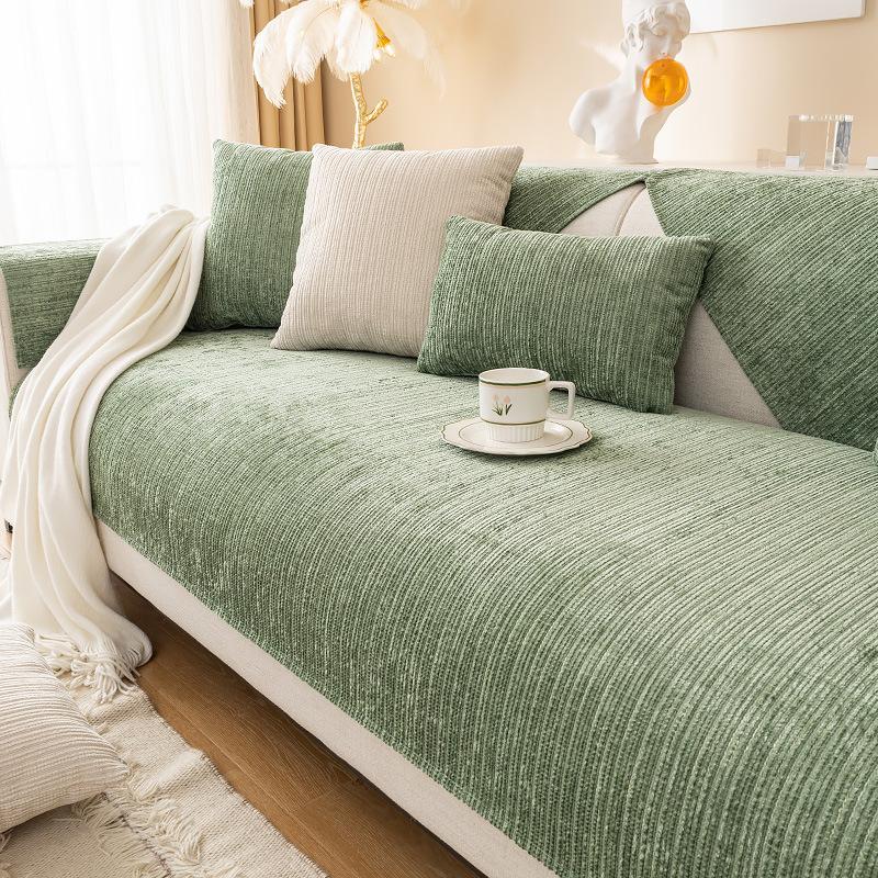 Chenille Sofa Cushion Four Seasons Universal Simple Modern Non-Slip Leather Sofa Cover Solid Color Cushion Backrest Towel Cover Cloth