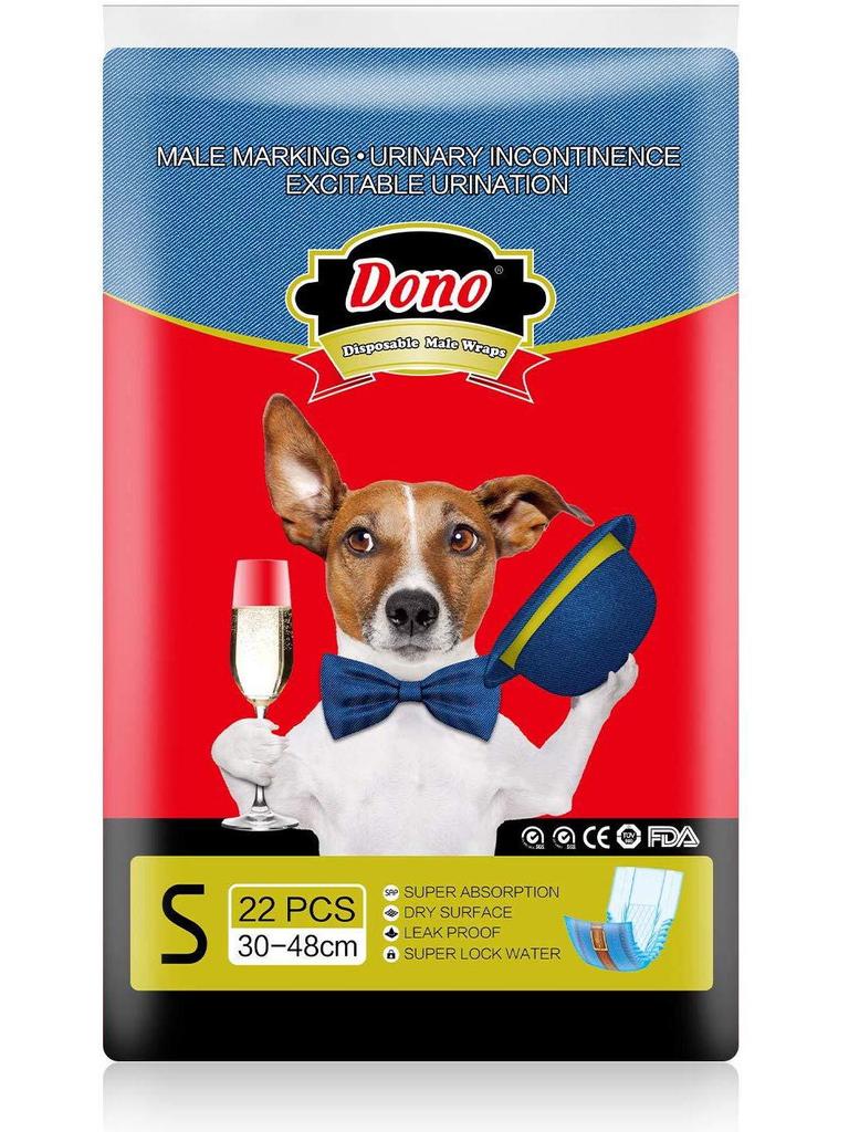 DONO Disposable Male Dog Diapers with Sanitary Napkins, Medium Size Pee Pads