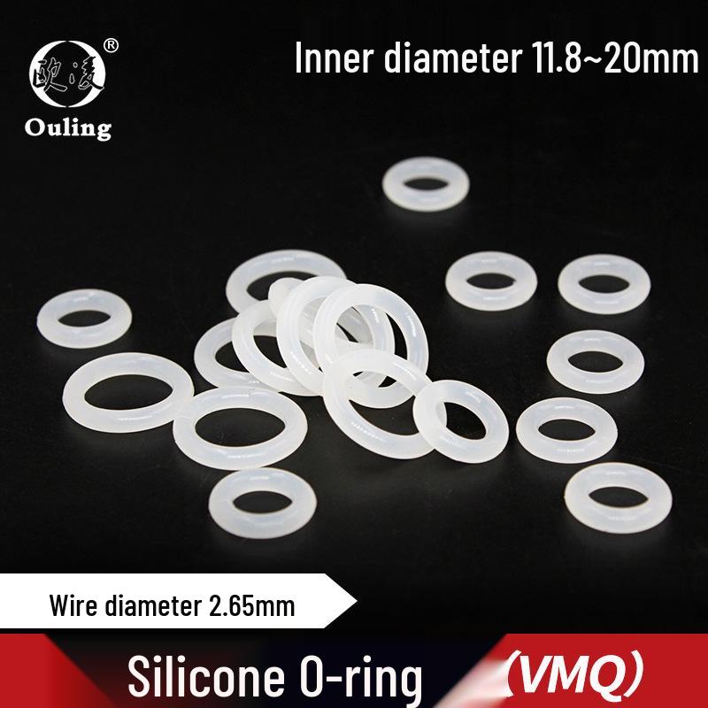 Silicone O-ring, White, ID Options: 11.8 to 20mm, Thickness: 2.65mm 11.8*2.65mm (10pcs) White Silicone O-ring