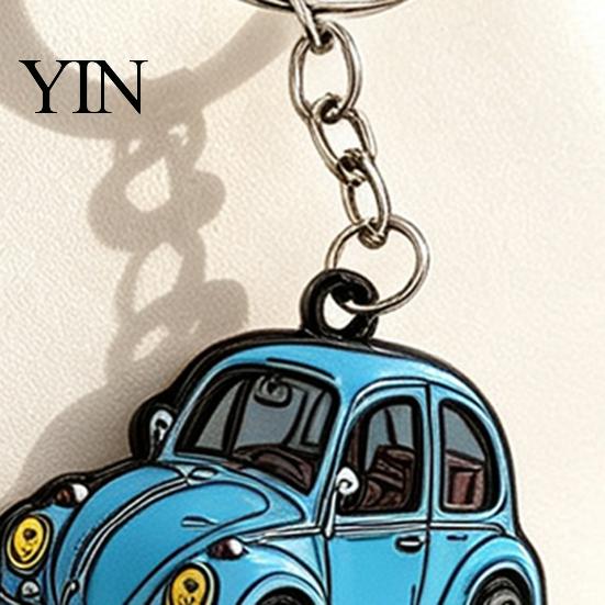 Vintage Vehicle Key Holder Enamel Retro Beetle Car Keychain, Ring Holder, Decorative Anti-oxidation Keychain Accessories for Handbags Backpacks,