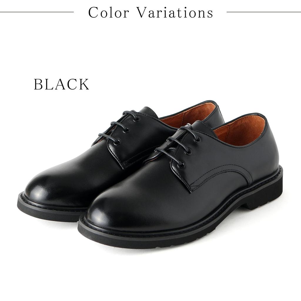 [London Shoe Make Co., Ltd.] Dress Shoes for Men, Lace-up Leather Shoes, Open Lacing, Plain Toe, Business Shoes, Casual, Lightweight, Non-slip, Men's