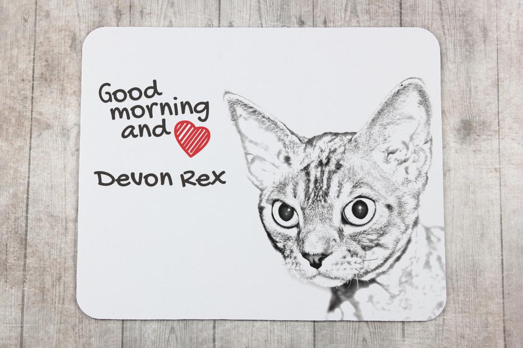 Devon Rex - Mouse Pad with Print, Personalized Cat Pad, Unique Gadget for an Office Worker from the Art-Dog Brand