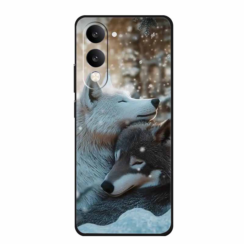 For Vivo Y29T Y29s Case Y 29 T S Coque Flowers Black Silicone Soft Back Cover For Vivo Y19s GT 5G iQOO Z10 Lite Phone Case Funda