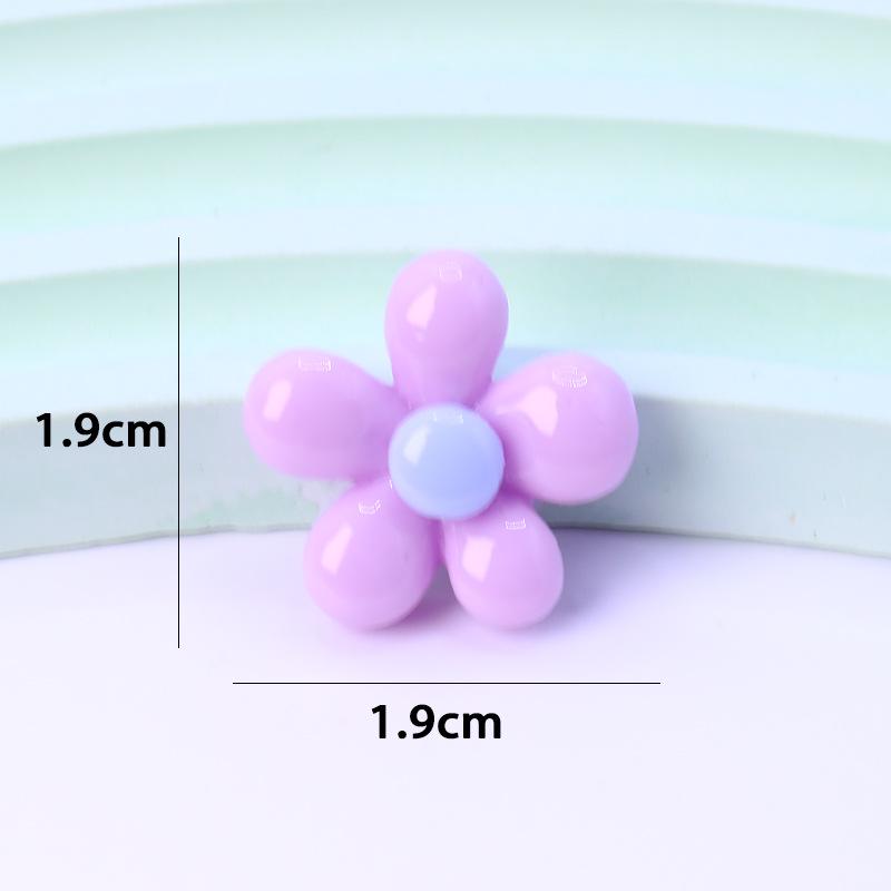 Glossy Pink Five-Petal Flower Resin Hair Clips & DIY Accessories