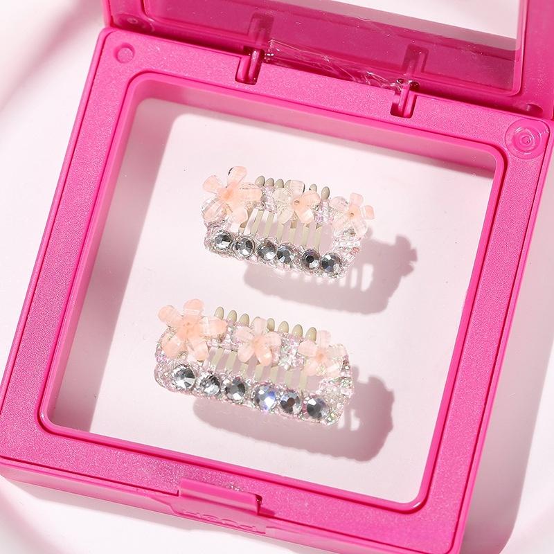 

2Pcs Cute Pet Hairpin With Diamond Resin Flower Stainless Steel Pet BB Clip Bichon Dog Cat Hairpin 2.3cm No Box помаранчевий