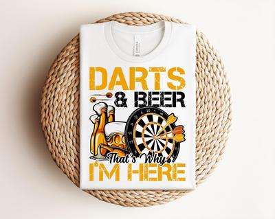 Darts and Beer T-Shirt: Funny Dartboard Graphic Tee