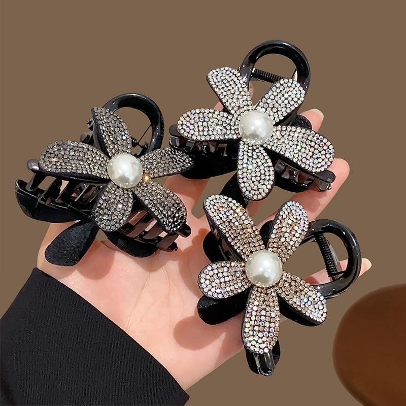 Strass Kristall Blume Haarspange Groß Größe Floral Geometrisch Hai-Klammer Süß Elegant Damen Haaraccessoires