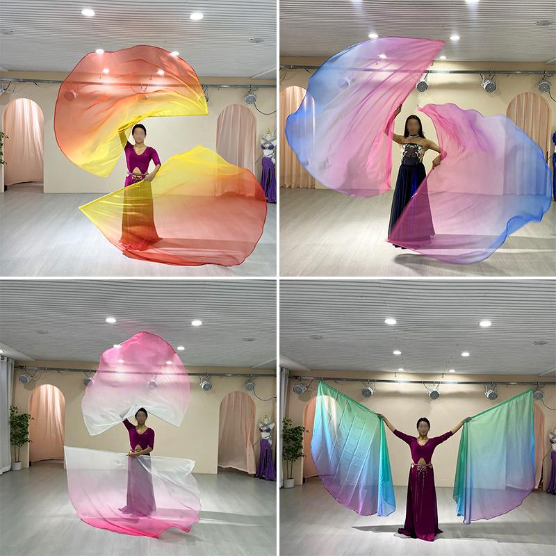 1PC Vibrant Gradient Fan Scarf Fitness Guard Flag Praise Dance Flags Vibrant Dancewear 190x140cm