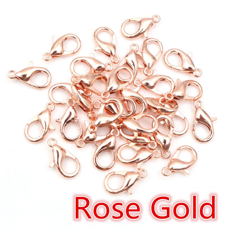 

50pcs Bronze Gold Silver Plated Black Alloy Lobster Clasp Hooks for Necklace Bracelet Chain DIY Jewelry Making Finding Supplies 10x5mm