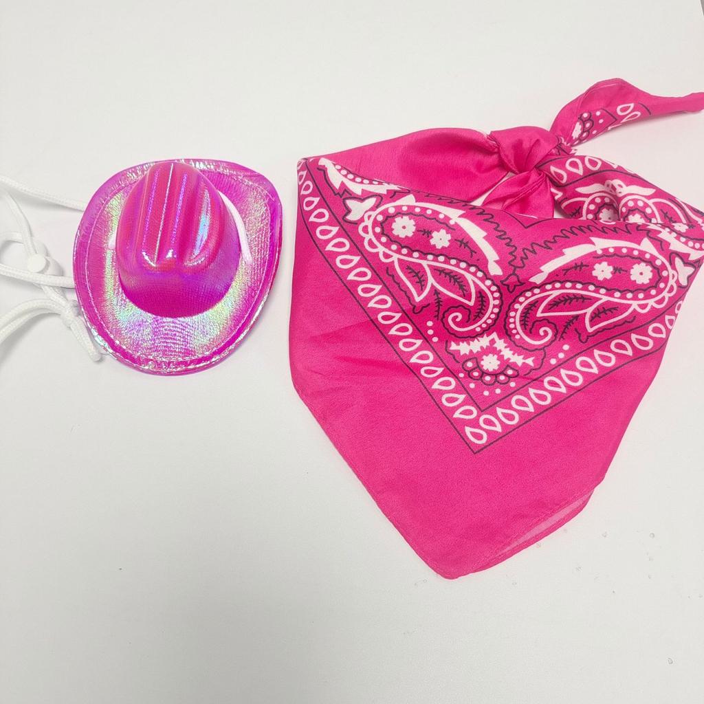 Pet Neon Shiny Space Cowboy Hat Clothing Set Dog Cat Symphony Cowboy Hat Western Cowboy Accessories