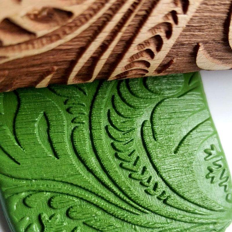 Christmas Rolling Pins Rock Snowflake Elk Wooden Rolling Embossing Baking Cookies Biscuit Fondant Cake Patterned Roller 35*5cm