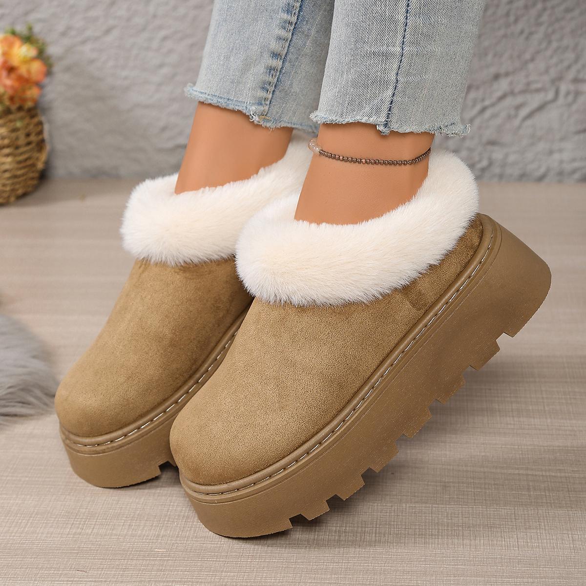 

Winter Thicken Plush Warm Snow Boots for Women Plus Size 36 43 Non Slip Cotton Padded Shoes Woman faux fur platform Ankle Boots 40