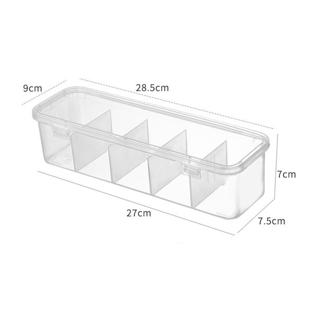 Transparent compartment storage box data cable classification box household organization box underwear and socks storage box