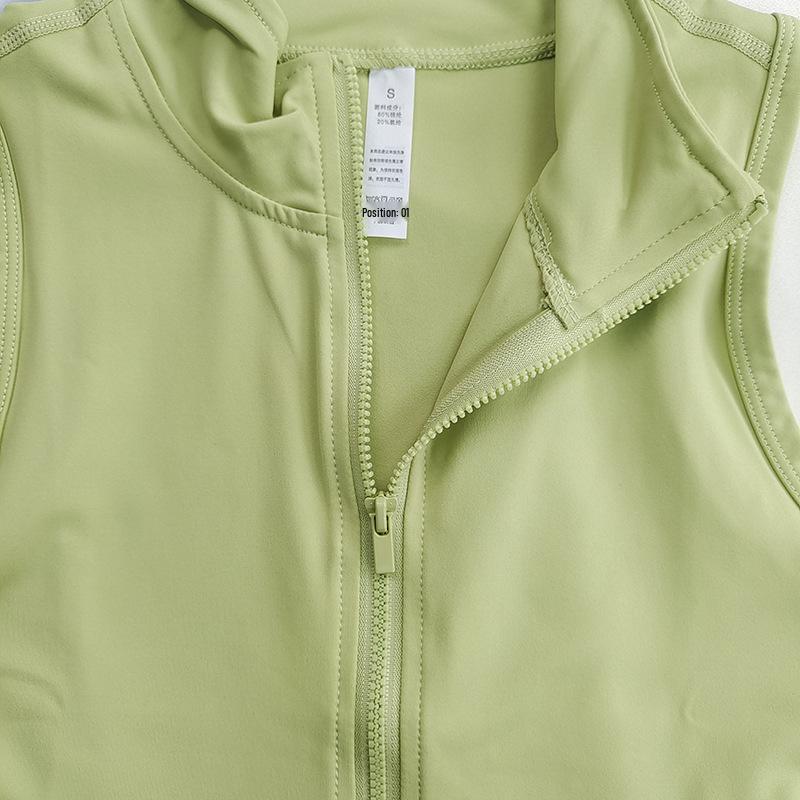 Gilet Sportivo da Donna Senza Maniche con Collo Rialzato ad Asciugatura Rapida per Corsa, Fitness e Yoga