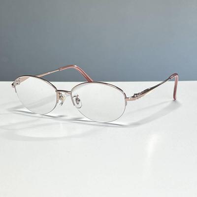 Used SEIKO Japan Eyeglasses Frame Glasses SE4017 Pink Gold Made In Japan Lightweight Ladies Women's Titanium