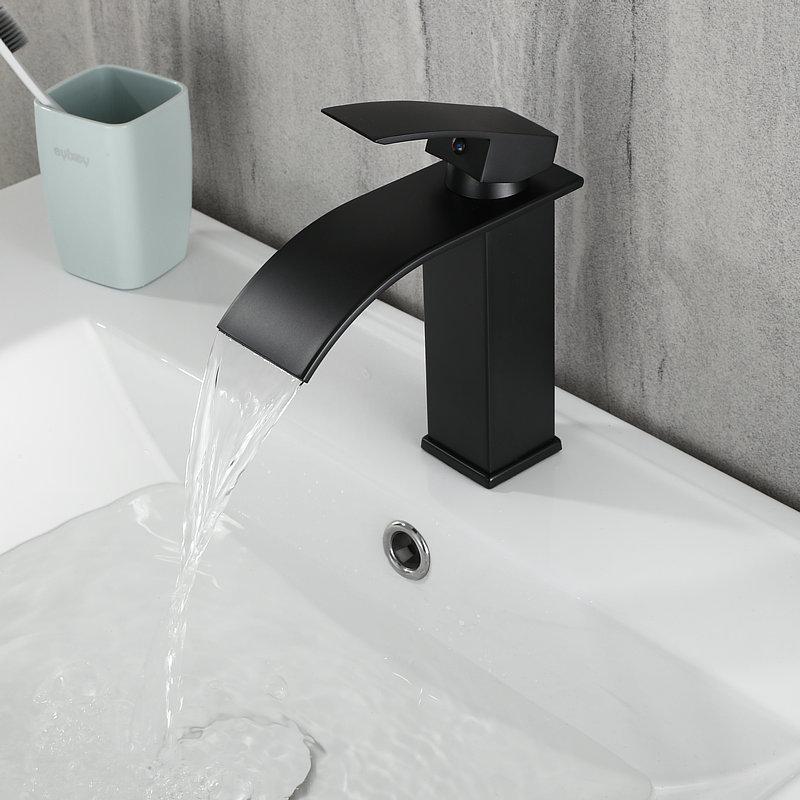 Waterfall Bathroom Faucet: Countertop Basin with Silent Water Outlet