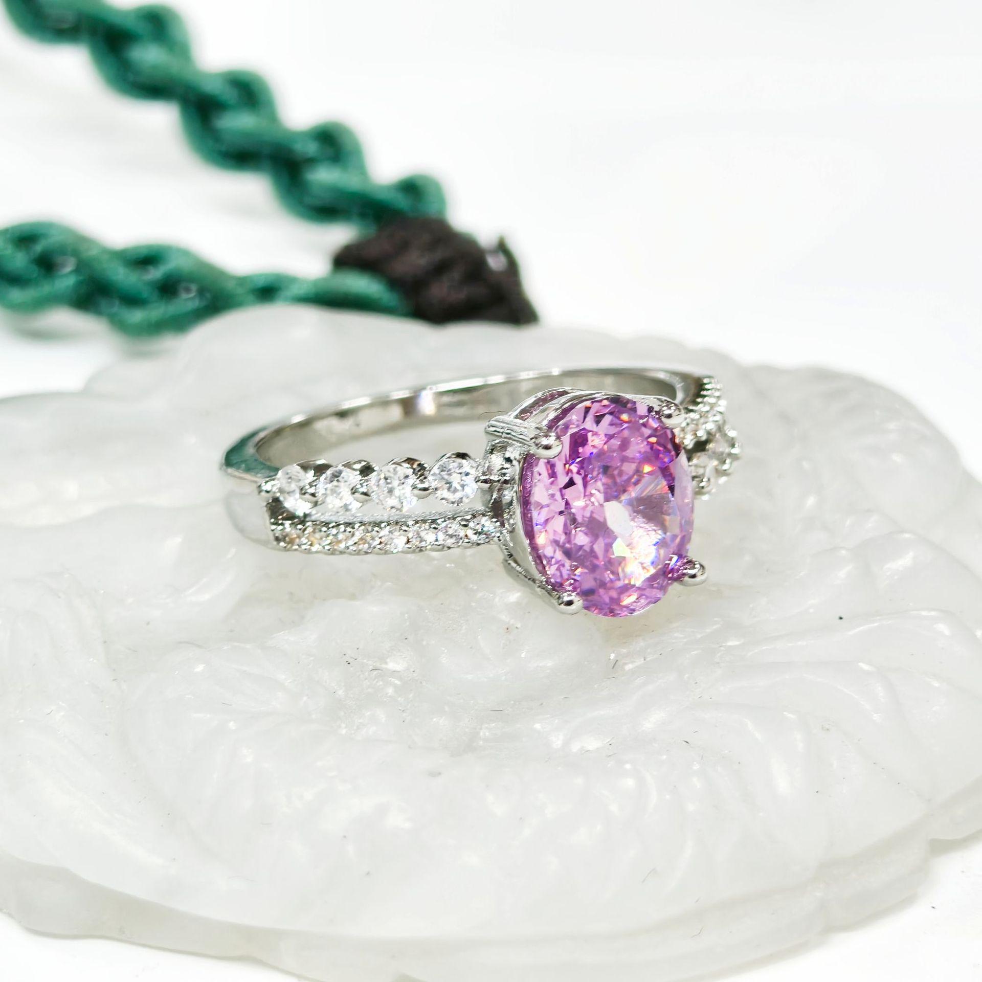 Gessen Jewelry - European & American Fashion Purple Oval Engagement Ring Size 5