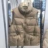 Women's Trendy Loose Fit Stand Collar Down Vest - Sleeveless White Duck Down Jacket for Spring/Autumn 2026.