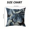 Blue Floral Art square Jacquard Pillow Cover for Sofa Office Waist Cushion Cover Home Decorative Pillowcase